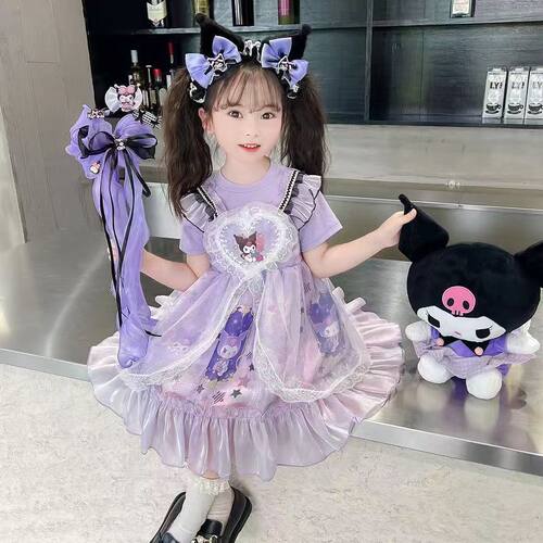女童夏季新款洛丽塔公主裙儿童洋气可爱库洛米连衣裙