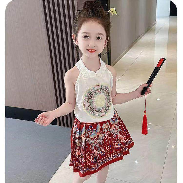 女童小童古风马面套装中国夏季宝宝薄款明制汉服两件套夏季,童装/婴儿装/亲子装,汉服,淘宝优惠券,粉丝福利购,淘宝优惠卷
