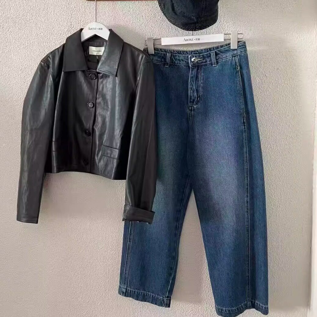 25秋冬日本原单茧型弯刀牛仔裤