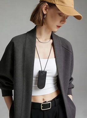 进口兰精莫代尔softstreme宽松砂洗糯开衫外套披肩 LULU同款面料