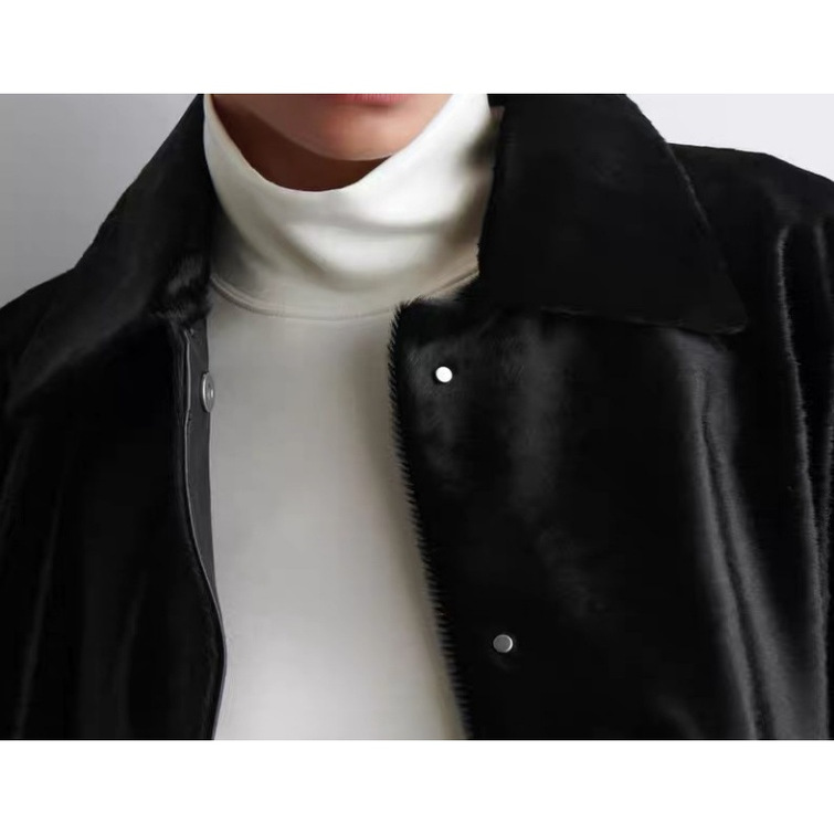 莫代尔高弹力中领白色打底衫