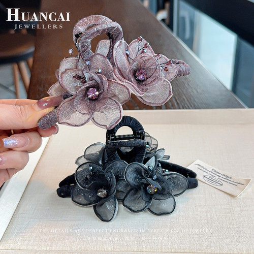 高级感后脑勺盘发鲨鱼夹发夹头饰