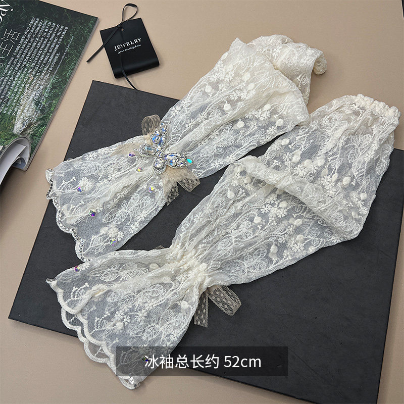 SUMMER SUNSCREEN FAIRY APPEARANCE SOFT LACE SHINY DIAMOND ICE SLEEVES CRYSTAL BUTTERFLY HIGH VALUE LOOSE SLEEVES