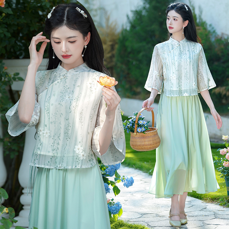 改良汉服连衣裙女夏装