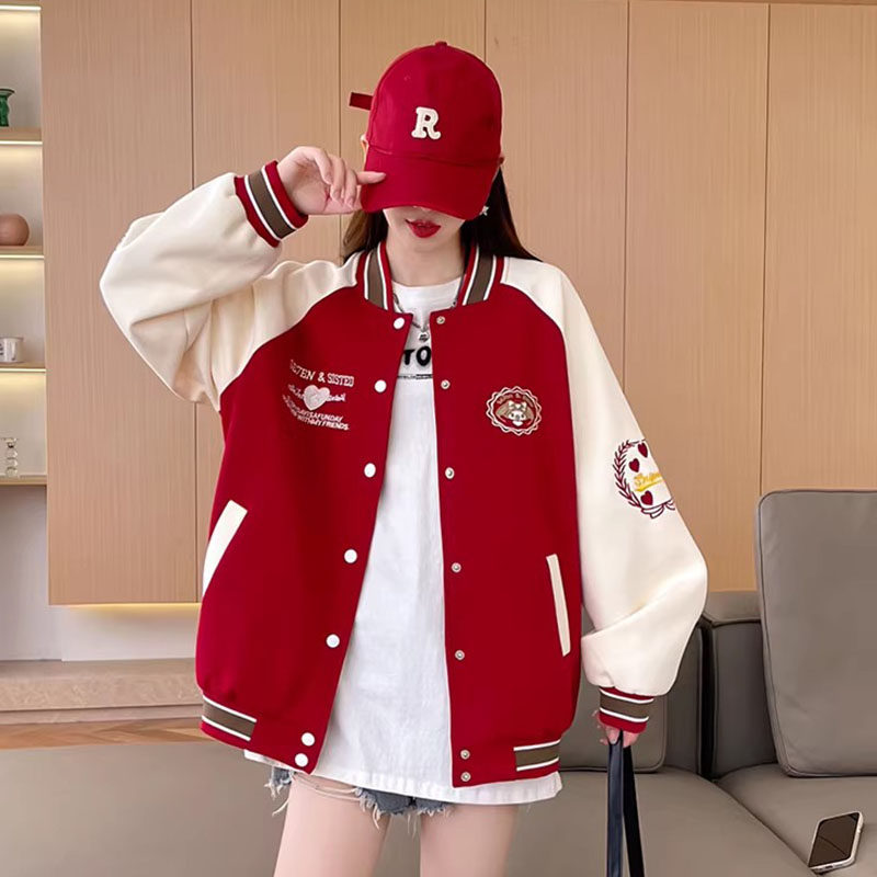 洋气棒球服外套少女2026春秋新款初高中学生小众运动开衫卫衣夹克