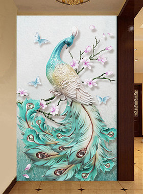 龙凤呈祥发财树客厅卧室装饰画