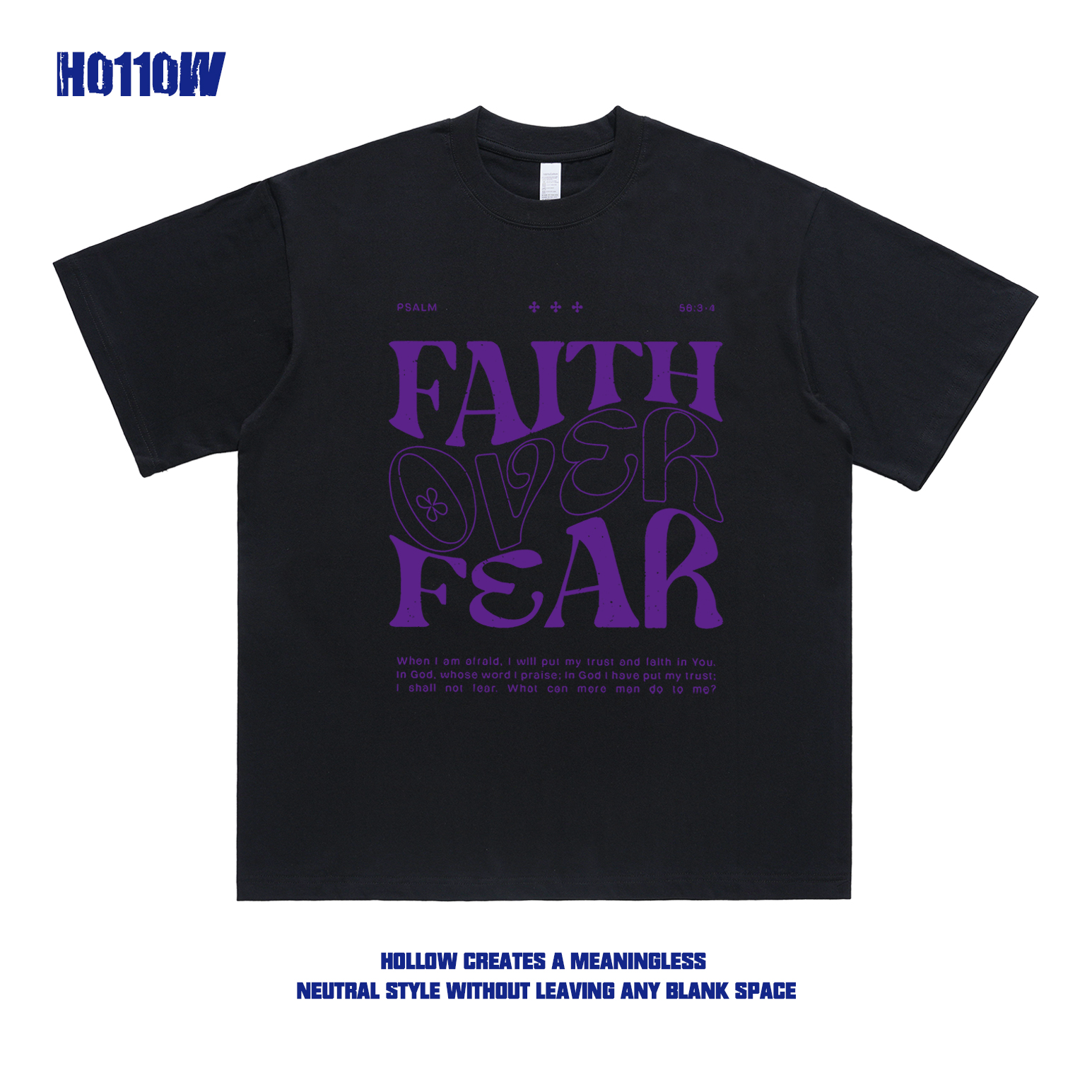 HO11OW宽松落肩短袖T恤男女同款夏季纯棉潮牌百搭情侣装美式街头