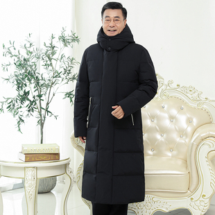 男士羽绒服加长款冬季外套男爸爸棉服东北外套超长加厚抗风过膝盖