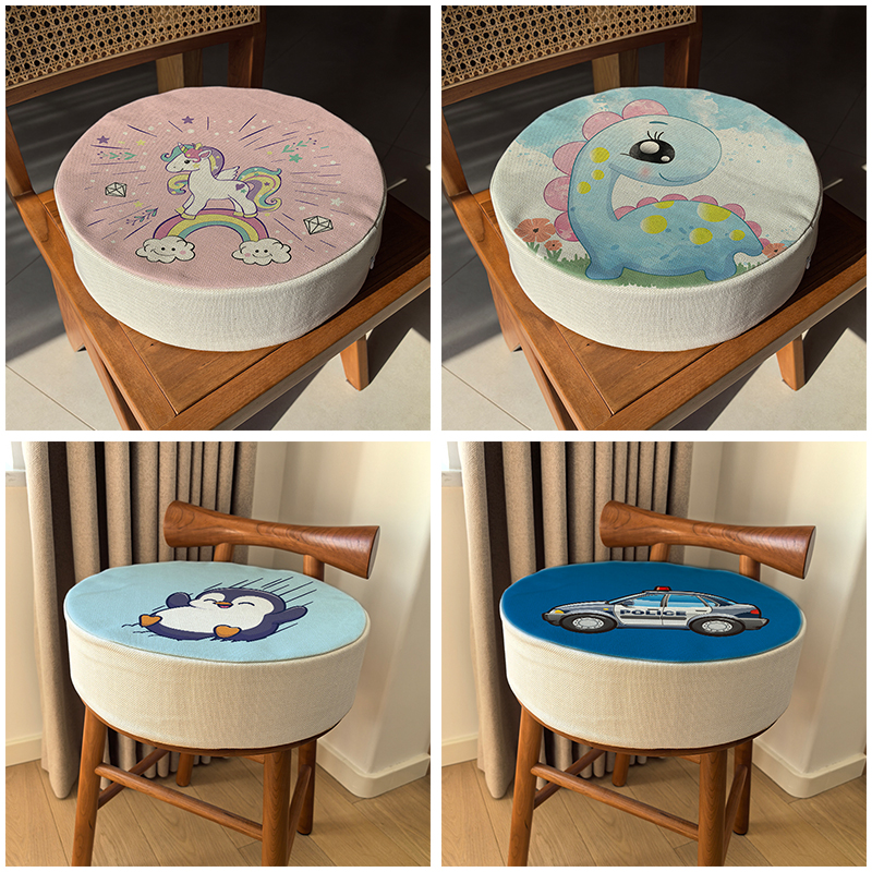 儿童吃饭圆凳增高垫宝宝餐椅垫加厚加高海绵圆形坐垫蒲团四季座垫
