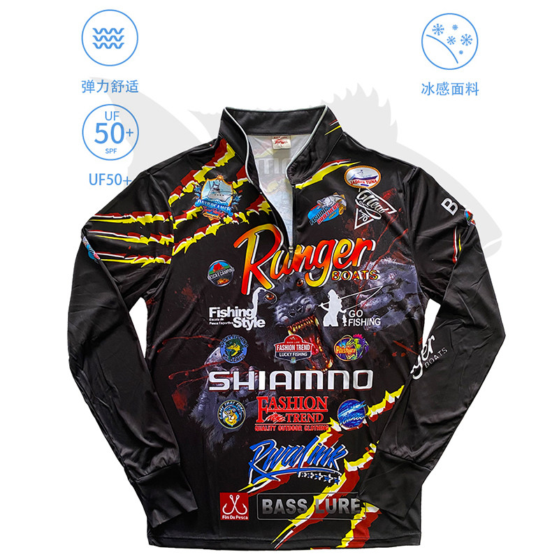 钓鱼服连帽垂钓长款冰丝防晒服男士路亚轻薄弹力夏季长袖男款海钓