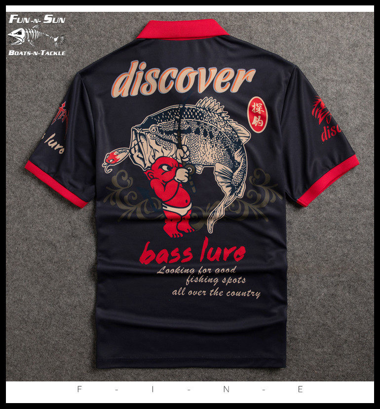 钓鱼服防晒男款夏季短袖翻领夏天体恤男士T恤速干路亚垂钓鱼服饰