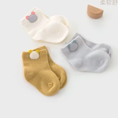 纯宠粉款【3双装】婴幼儿四季款棉袜卡通薄款春秋胎袜0-6个月适穿