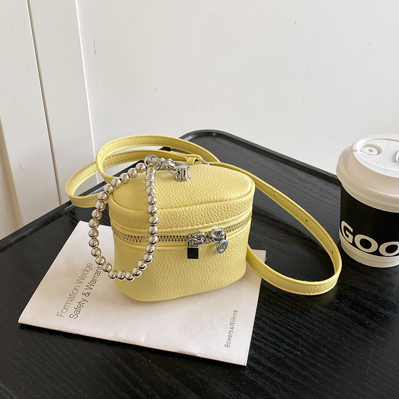 韩国ins风零钱包2025新款时髦挂脖迷你饭盒包荔枝纹耳机包口红包