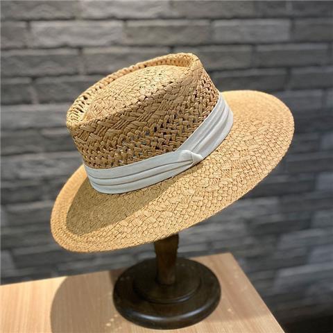 草编帽子女春夏季防晒沙滩旅游度假凹顶草帽太阳帽礼帽简约