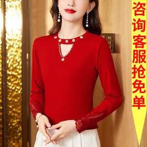 韩系风格穿搭女式秋季上衣女士t恤长袖针织衣服2023新款爆款秋装