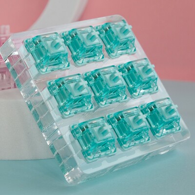 JWK冰玉轴客制化机械键盘轴体热插拔cherryMX5pin轴冰透rgb定制轴