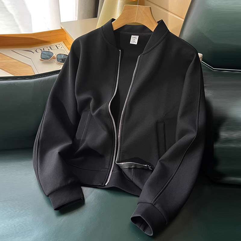 棒球服短外套女2024新款春秋时尚宽松薄款拉链运动长袖开衫卫衣潮