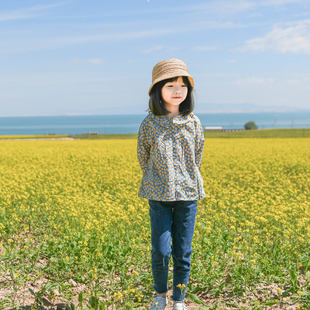 小碎花娃娃领长袖 蔡爸爸童装 文艺春秋装 女童衬衫 233 衬衣百搭913