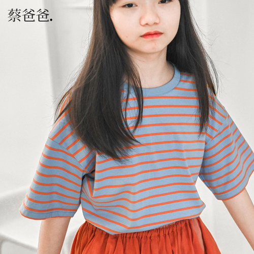 夏装文艺天丝麻半身裙中大童女孩
