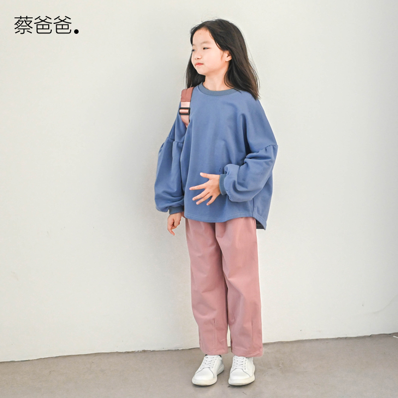 长裤休闲裤粉色裤子松紧腰小脚裤
