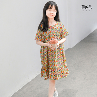 純棉裙子 蔡爸爸童裝 2025款 洋氣母女夏季 連衣裙761 兒童碎花短袖