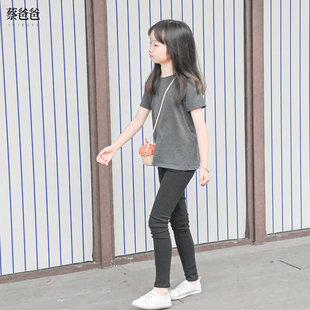 上衣服A05 文艺t恤上衣洋气儿童男女短袖 775 2025夏款 蔡爸爸童装