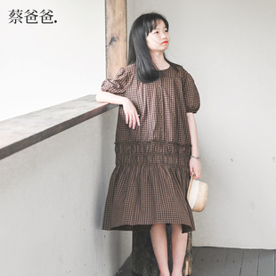 蔡爸爸原创童装全棉连衣裙2026新品夏款小个子女装裙子中大童1035
