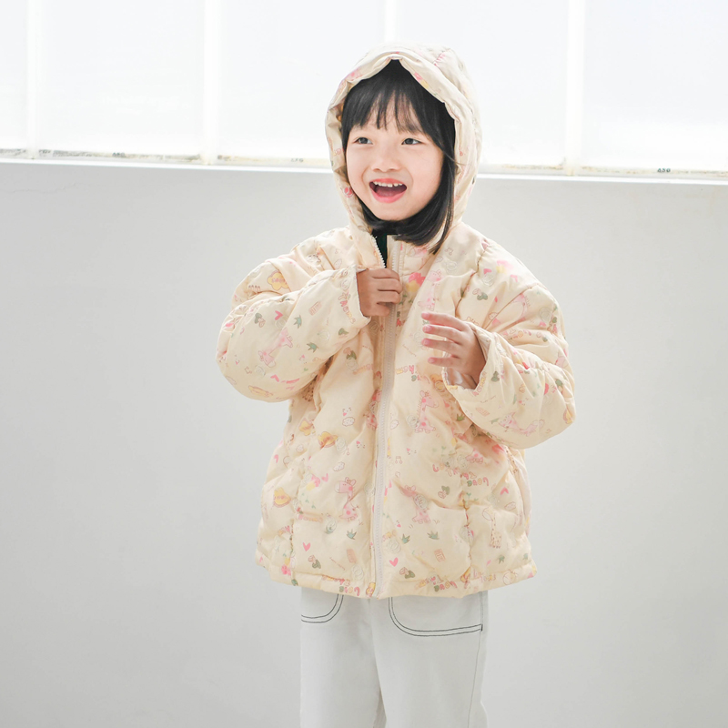 蔡爸爸童装 2025新款冬装 加厚卡通外套 儿童女白鸭绒羽绒服 059