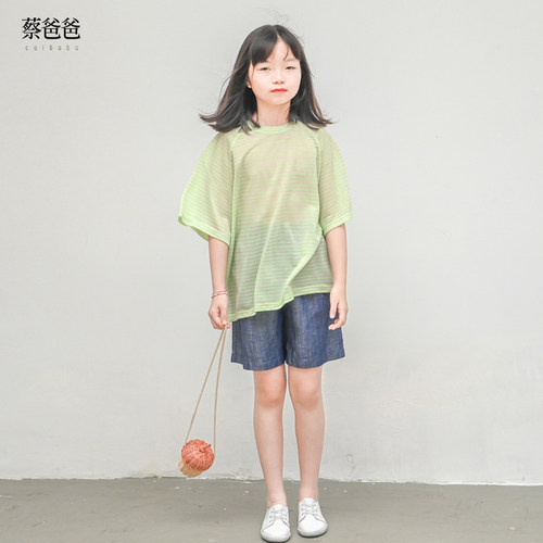圆领短袖夏装轻薄条纹t恤