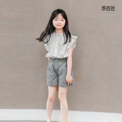 短裤牛仔裤女大童灰色短裤