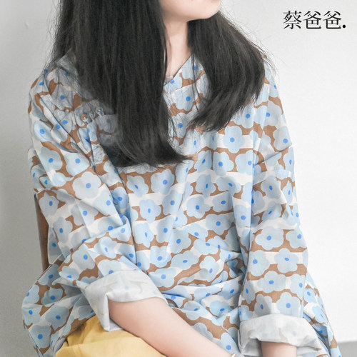 蔡爸爸女孩中式旗袍长袖上衣春秋