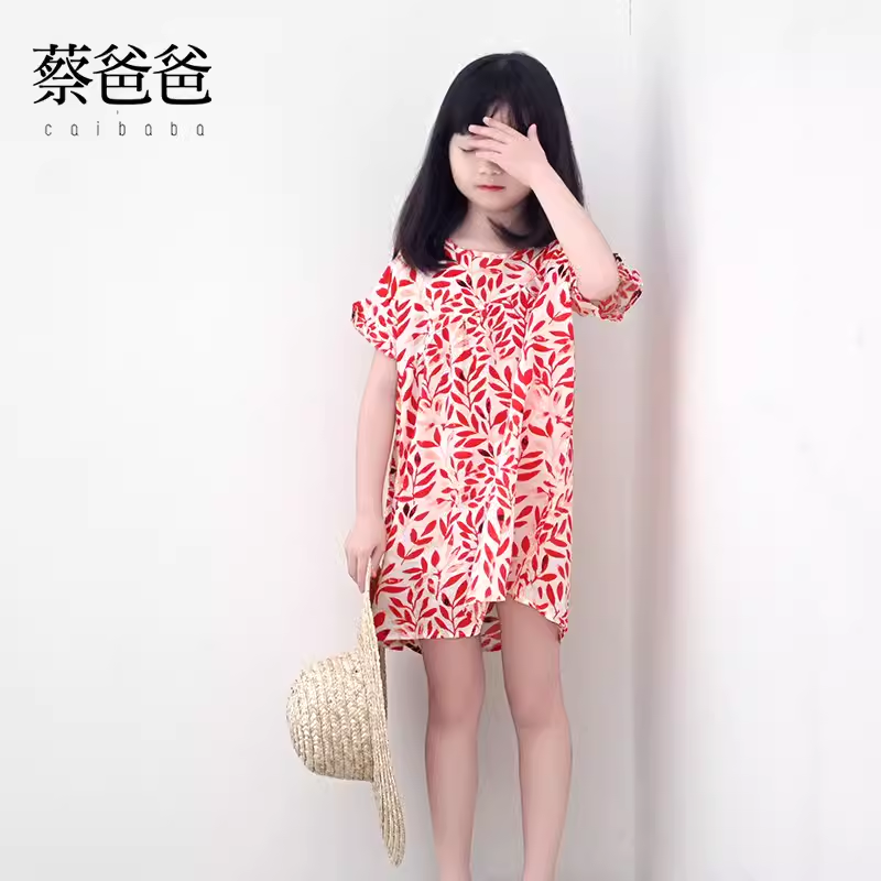 蔡爸爸童装 小清新女童裙子  短袖女孩薄款夏季 冰爽人棉807+832,童装/婴儿装/亲子装,连衣裙,淘宝优惠券,粉丝福利购,淘宝优惠卷