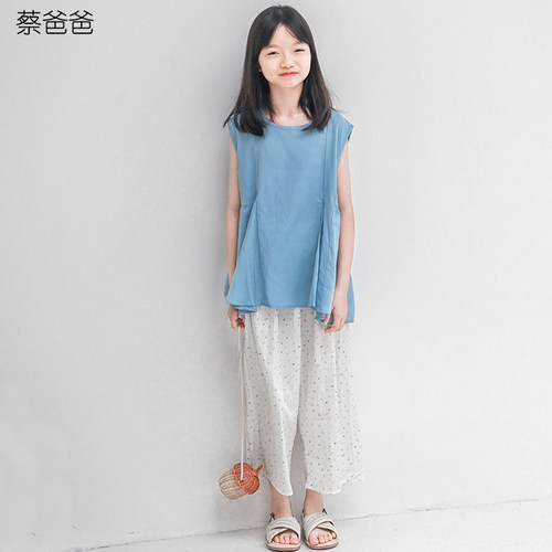 薄款凉感七分裤子白色小碎花裤