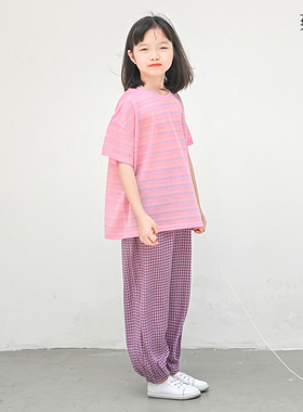 蔡爸爸童装轻薄透气上衣新款夏装女童冰爽粉色速干短袖t恤A85+A55