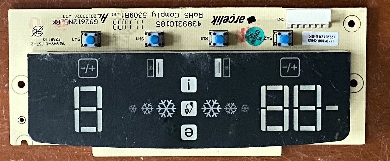 适用BEKO倍科GNEV122E冰箱电脑板G92612NE显示板4389310185电源板