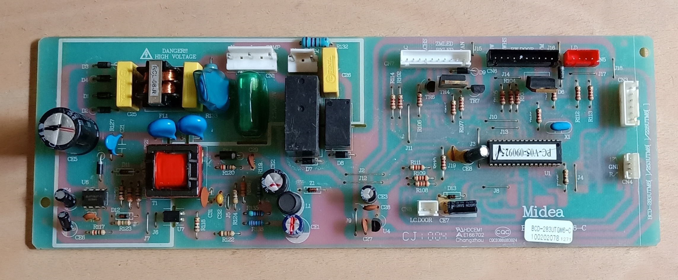 美的冰箱配件电脑板BCD-283UTGM6-C