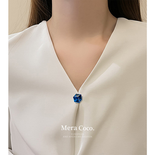 领针西装 MeraCoco超仙方水晶领口防走光神器精致胸针扣男士 配饰女