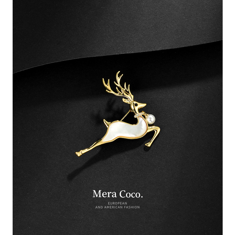 MeraCoco高端精致天然母贝麋鹿胸针女圣诞节毛衣胸花别针配饰礼物,饰品/流行首饰/时尚饰品新,胸针,淘宝优惠券,粉丝福利购,淘宝优惠卷