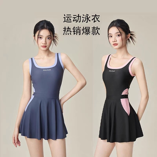 佑游泳衣女成人高级感2025新款 游泳馆专用遮肉显瘦女士连体游泳衣