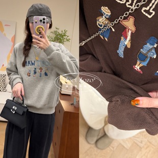 【童趣玩家】秋冬新款韩系手工加绒卫衣1511105