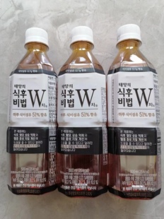 韩国餐后秘法W茶饮料CU便利店乌龙茶含有人体所需膳食纤维刘仁娜