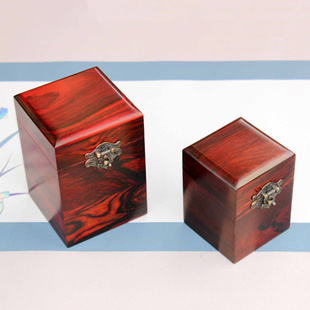 红酸枝微凹黄檀印章盒木质盒子玉石手把件盒竖式印章盒中式收纳盒