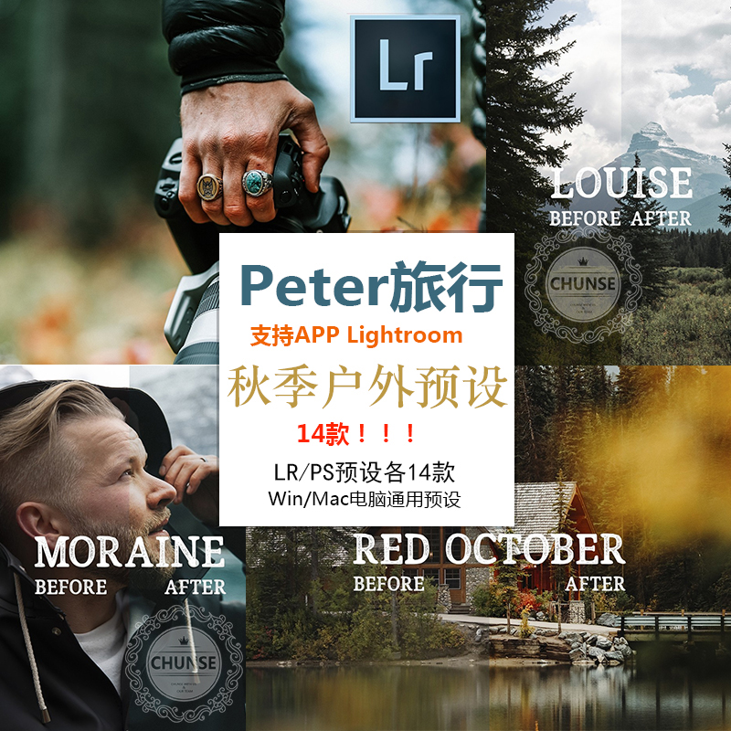 国外旅行LR/PS/ACR预设风景人像露营户外电脑手机lr预设M124