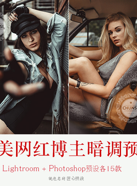 欧美网红INS博主复古橙棕色暗调LR预设 街拍人像PS ACR预设C219