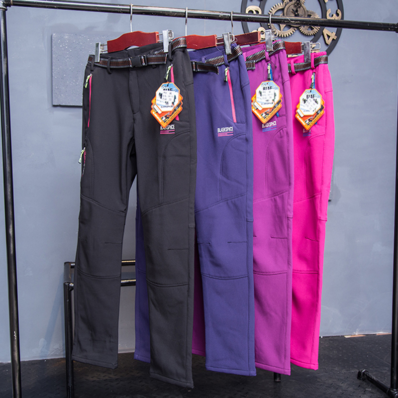 户外冲锋裤女秋冬季大码加厚宽松