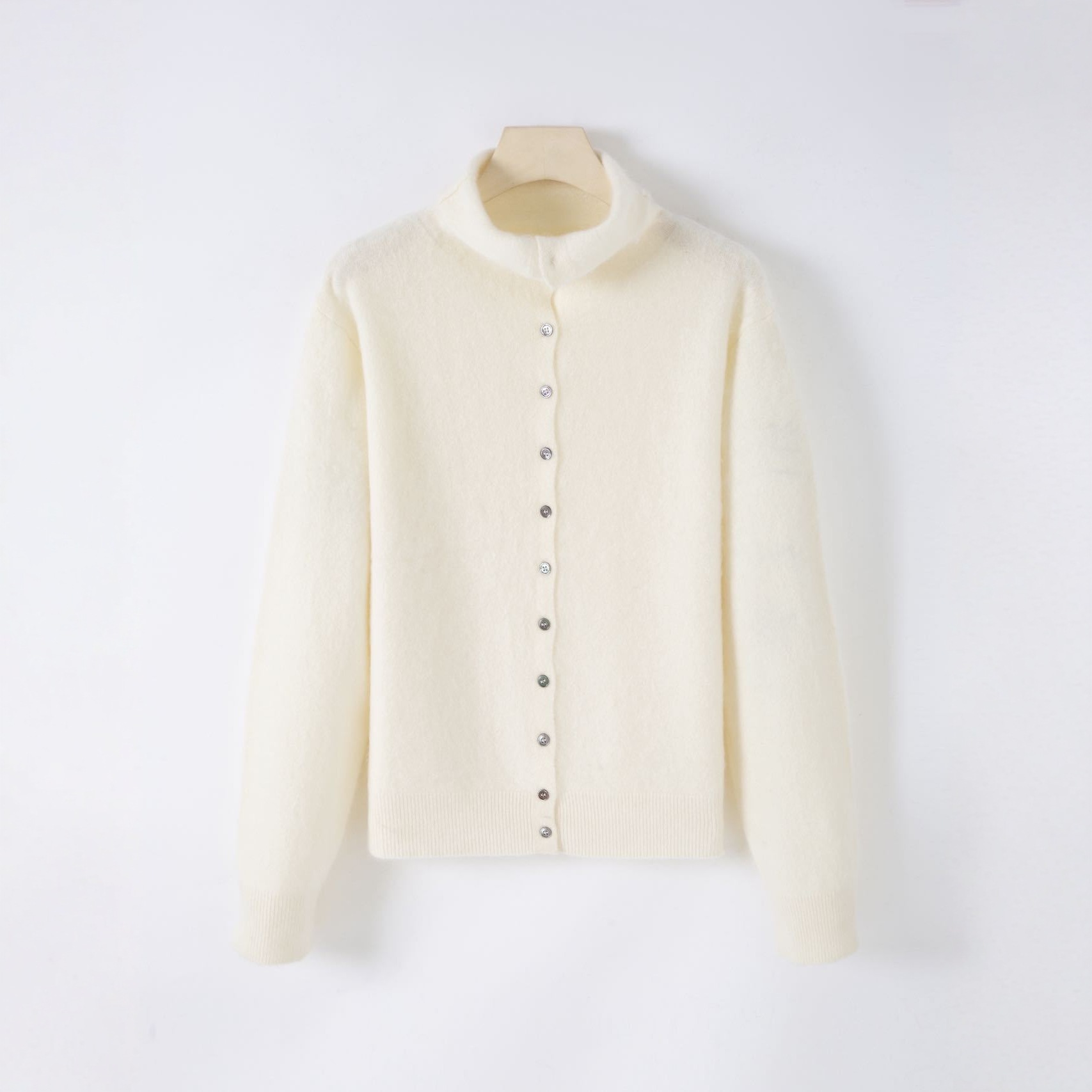 拉毛毛衣女软乎乎宽松秋冬10羊绒羊毛拉绒纽扣针织开衫叠穿氛围感