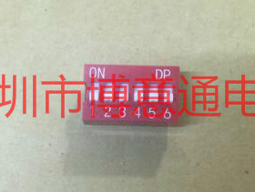 DS-06 拨码开关6位（红色） 编码开关 2.54MM间距 12脚 平拨开关