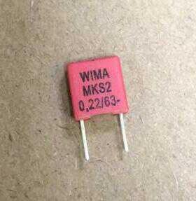 全新 红色WIMA 音响功放电容 63V0.22UF 224 220N MKS2 220nJ100