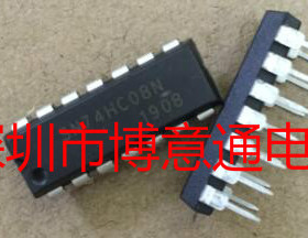 SN74HC08N 直插DIP14 74HC08 四路2输入正与门 HD74HC08P