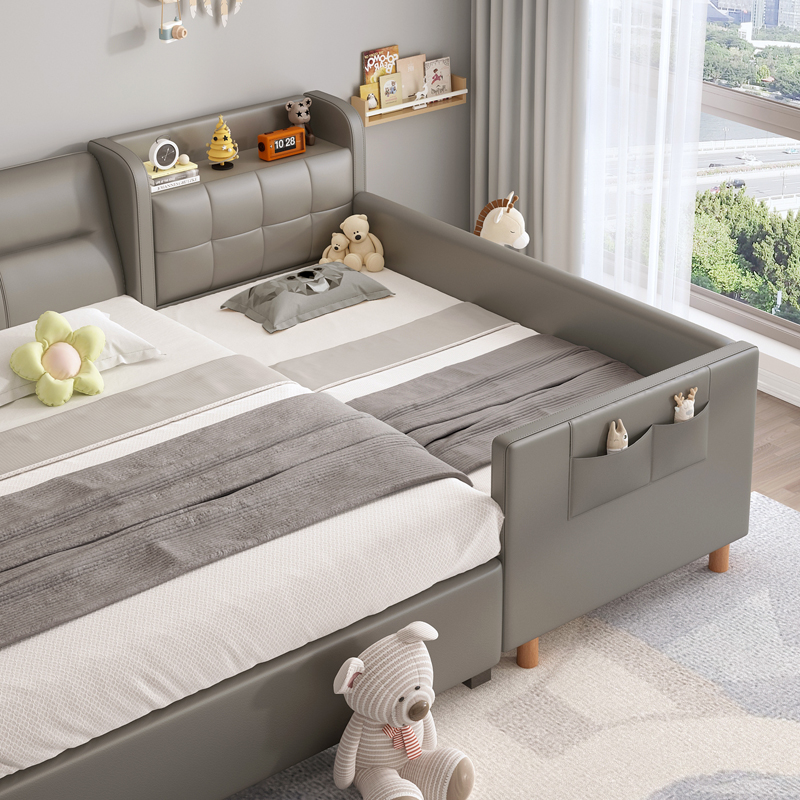 儿童床拼接床加宽床加床拼床定制护栏新生儿宝小床拼接大床储物床